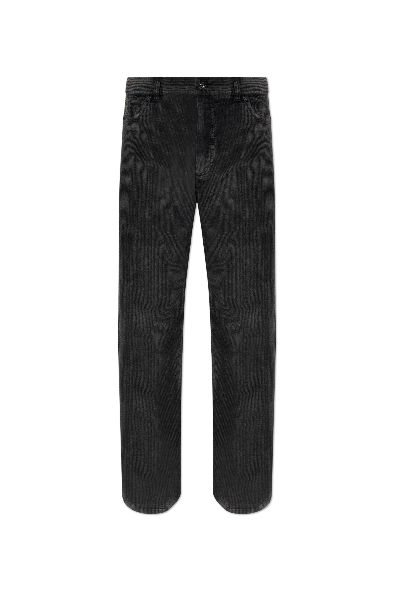 DOLCE&GABBANA Corduroy Hem Zip Pants Black 40 | PLAYFUL